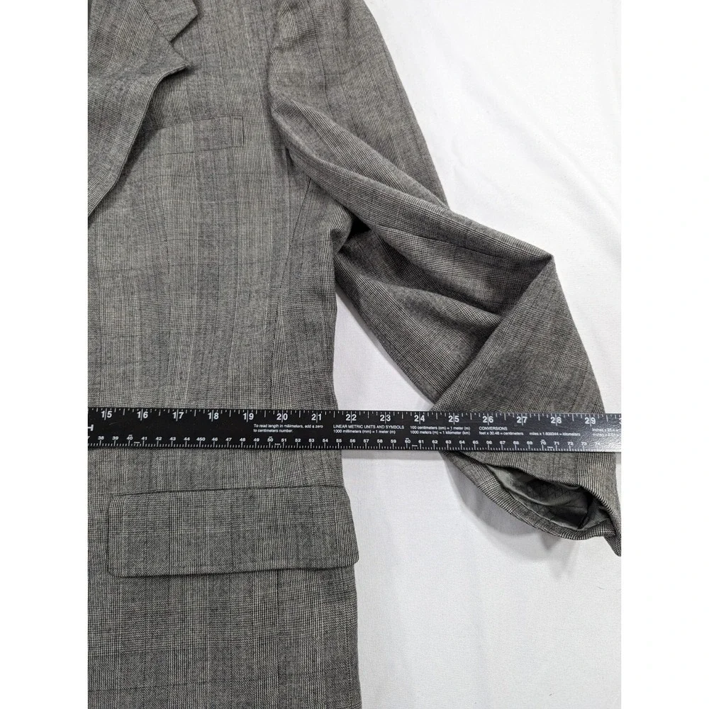Hart Schaffner‎ Marx Wool Blazer Suit Jacket Gray Subtle Glenn Check  44R EUC